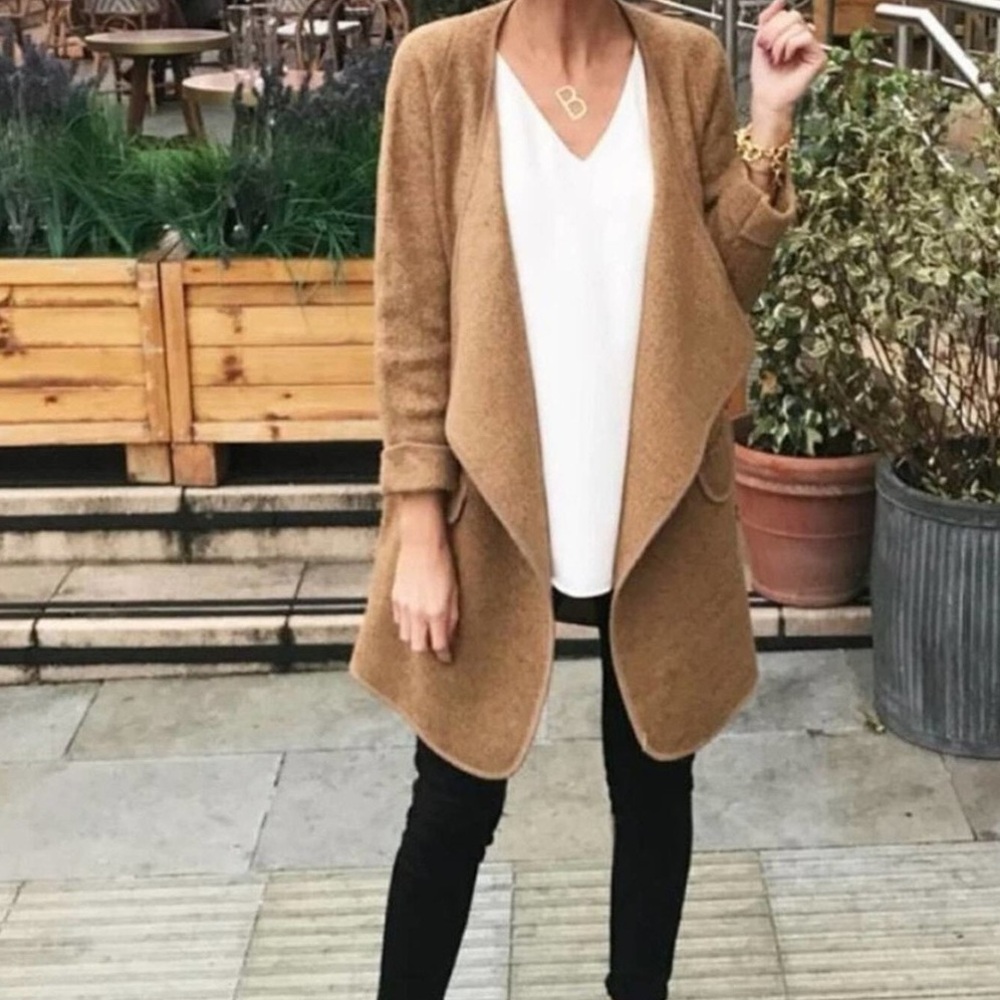 Goodnight Macaroon Brown mustard Knit Cardigan